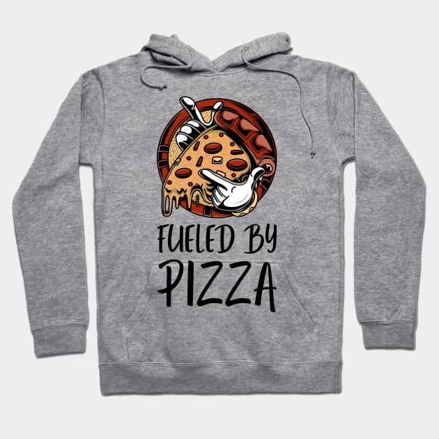 Fueled By Pizza Hoodie by InkyArt